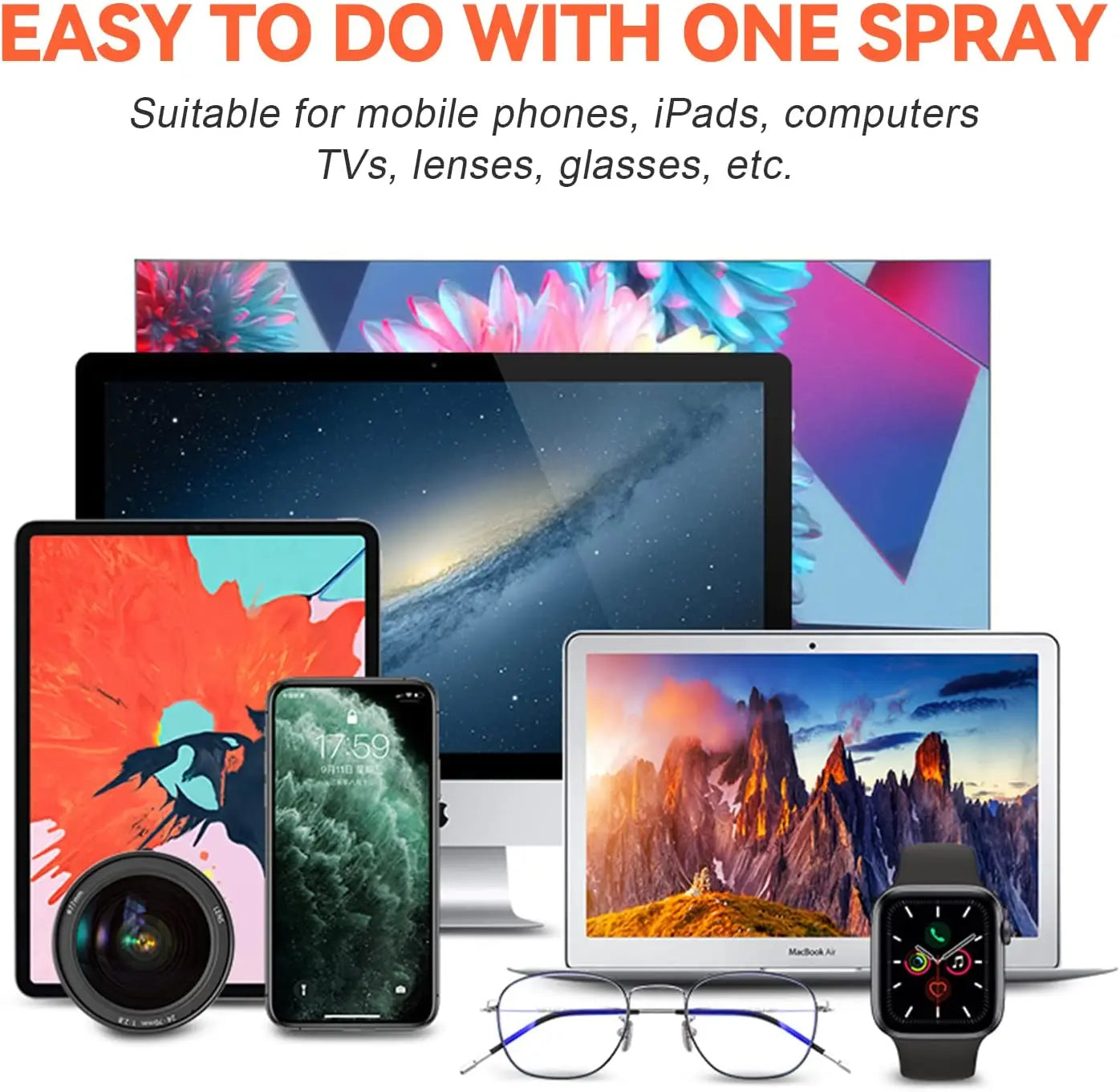 2-in-1 Screen Cleaner Spray – Mobile & Computer Screen Dust Remover