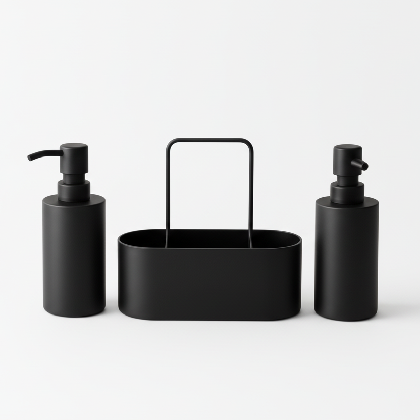 3-in-1 Kitchen Soap Dispenser with Sponge Holder And Brush - Liquid Hand Soap Dispenser for Home Countertop Hotel - ABS Material