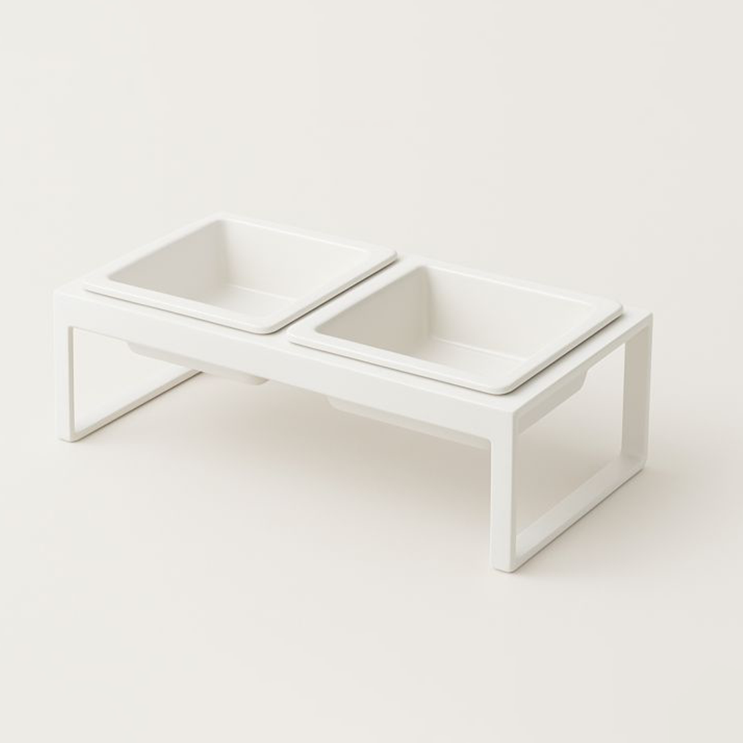 Cat plate double bowl cat pet supplies