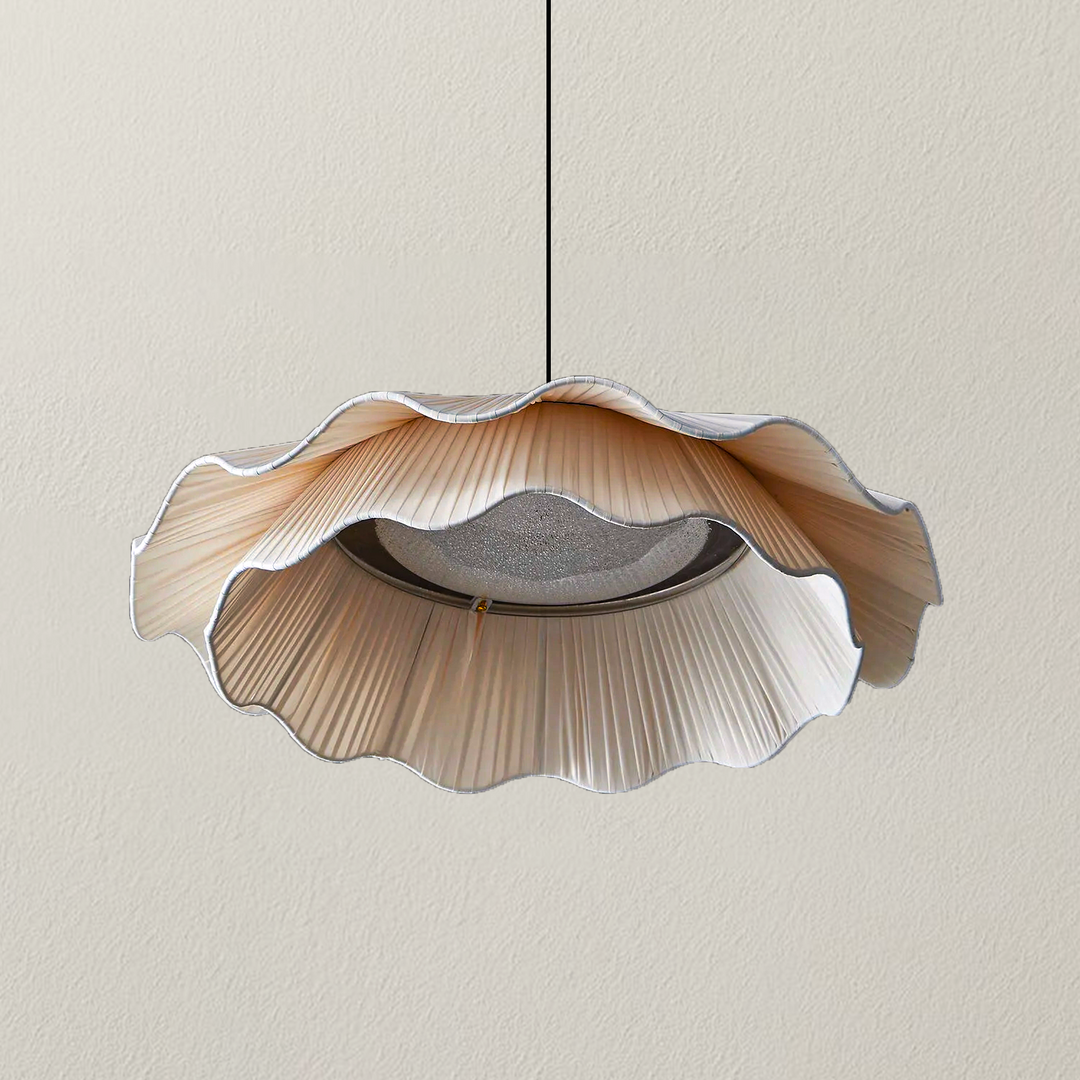 Arwen LED Wave Pendant Lamp White round Modern Nordic Design for Dining Room Study Bedroom Simple Artistic Wabi Sabi Style