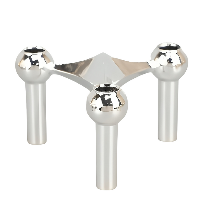 Nordic silver metal candle holder