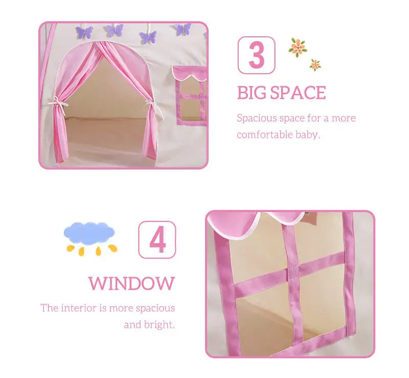 Kids Play Tent – Foldable Princess Castle for Indoor & Outdoor Fun