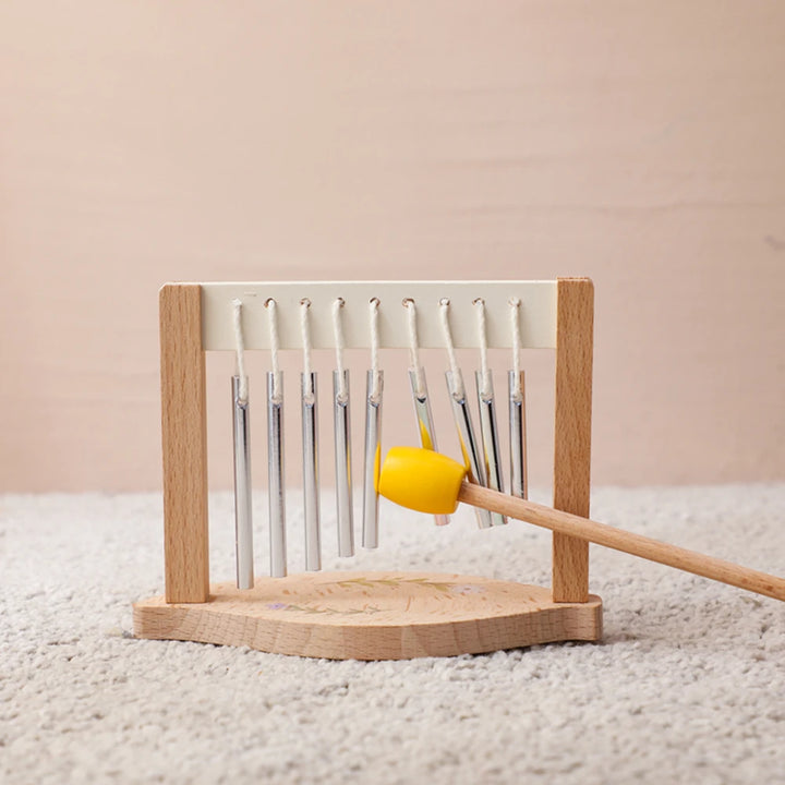 Montessori Baby Music Toys Set Wooden Xylophone Rattle Drum Bell Educational Instrument for 0-12 Months Learning Gift Set