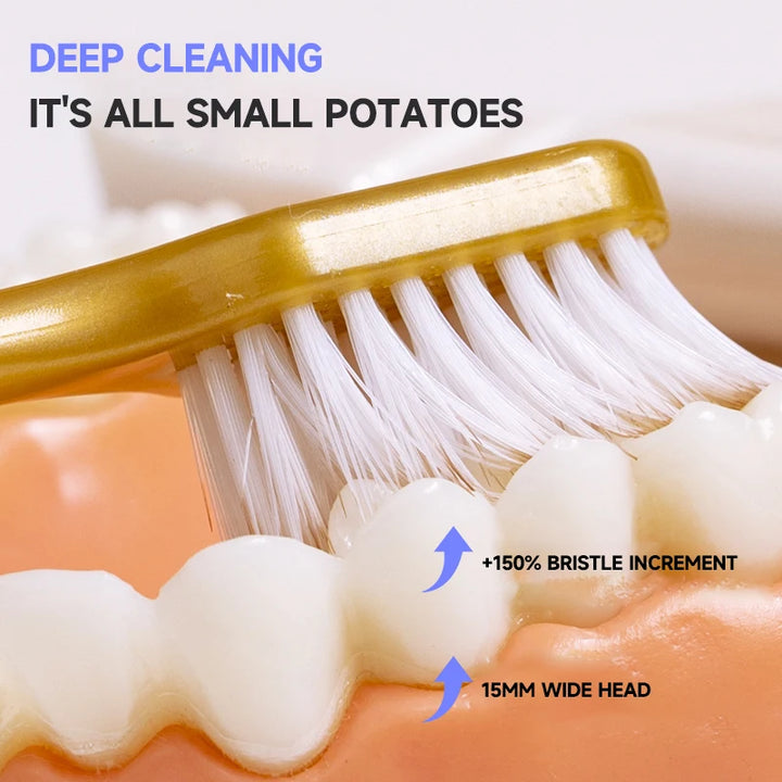 Soft Adult Toothbrush – Wide Head, Ultra-Fine Bristles for Gum Care & Travel