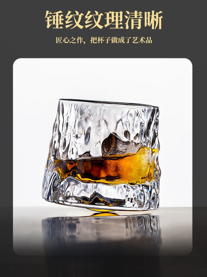 Thickened rotating crystal glass wine glass ins wind Nordic whisky glass creative personality foreign wine tumbler cup