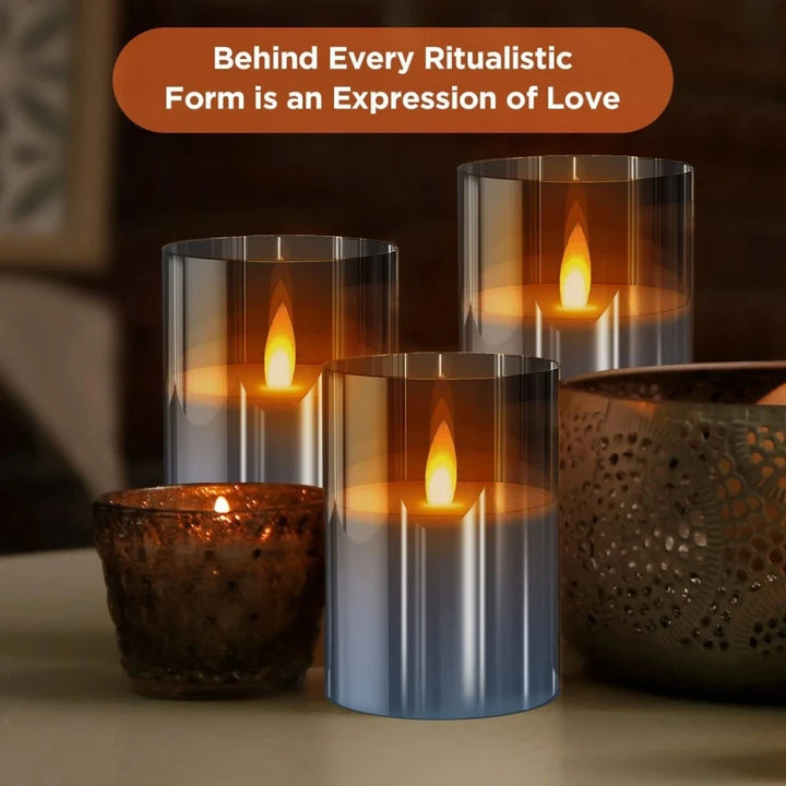 LED Acrylic Candle Set – Remote-Controlled Flameless Lights with Timer for Christmas & Weddings