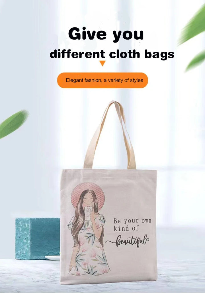Custom Printed Logo Canvas Tote Bag Thickened 3D Linen Shopping Bag Eco-Friendly Wholesale Customizable Handbag