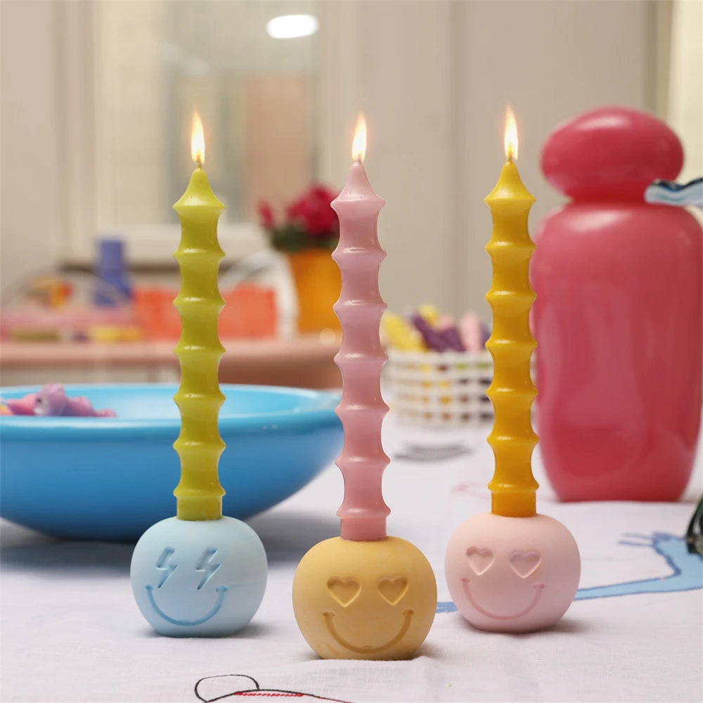 Twisted Spiral Taper Candle Mold Silicone Non-Stick Flexible DIY Aromatic Handmade Candle Making Supplies Room Decor