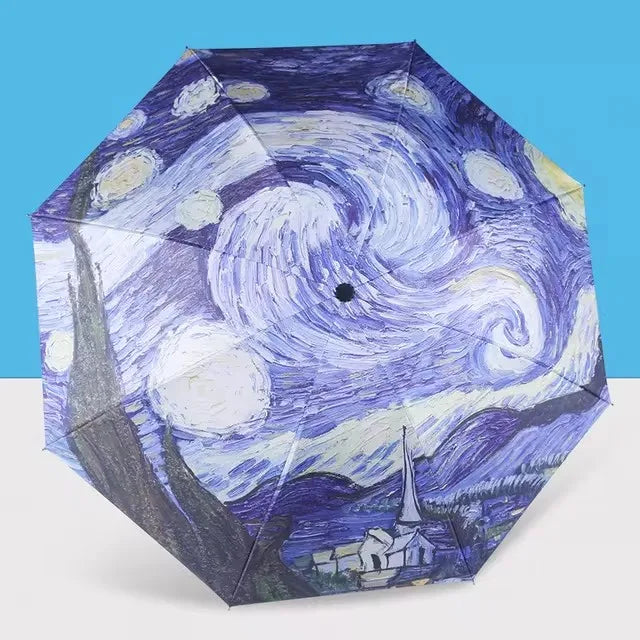 Blue Sky Umbrella – Anti-UV Folding Parasol with Cloud Print for Men & Women