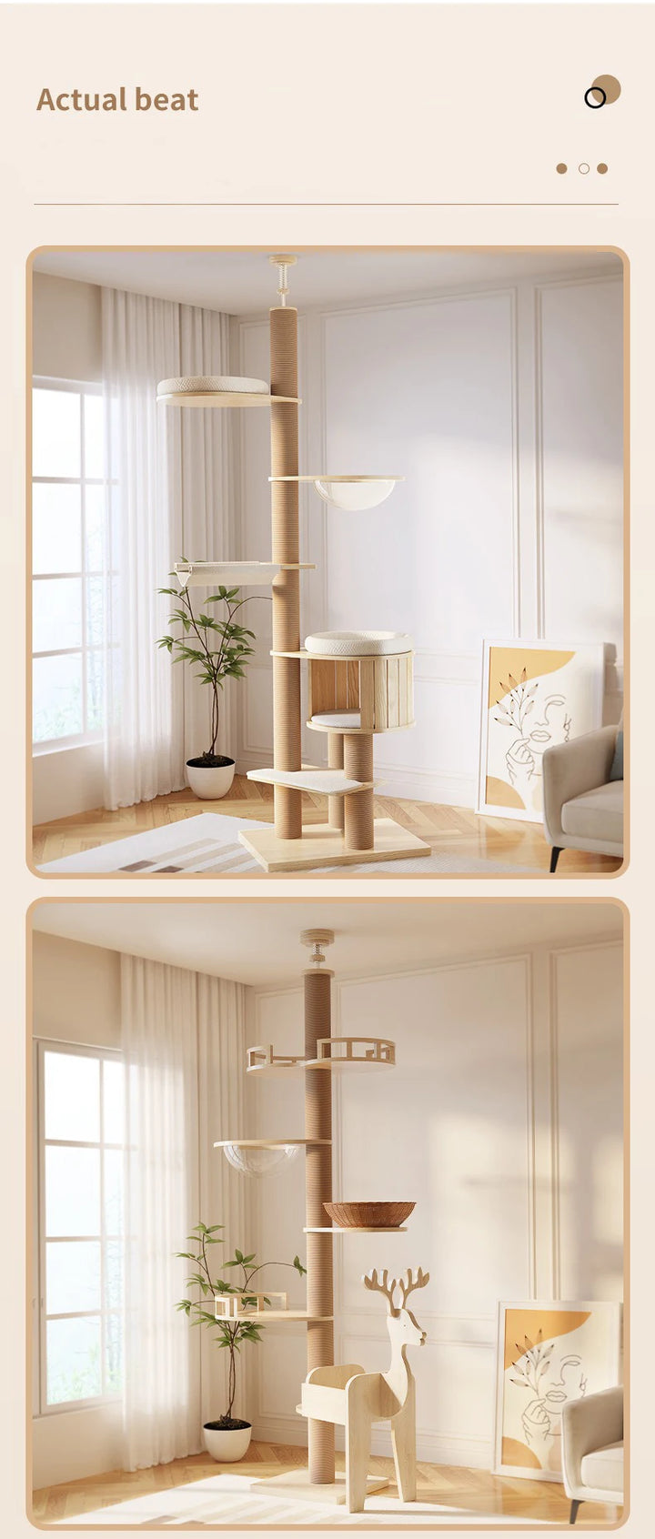 YXT Cat Tree – Floor-to-Ceiling Tower with Nest & Perch
