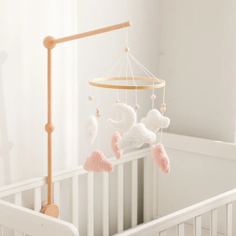 Cartoon Bear Crib Mobile – Soft Felt Music Bell for Newborns