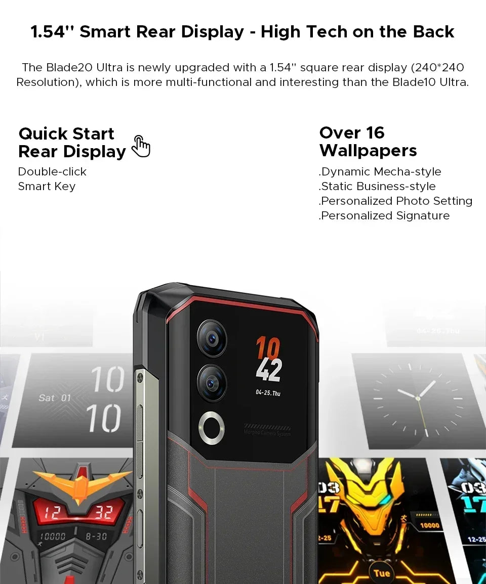 DOOGEE Blade 20 Ultra – Rugged Smartphone 512GB | 10300mAh Battery | Face ID & GPS