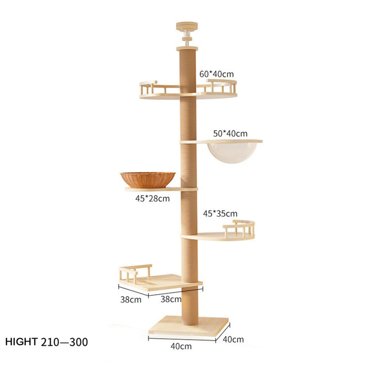 YXT Cat Tree – Floor-to-Ceiling Tower with Nest & Perch