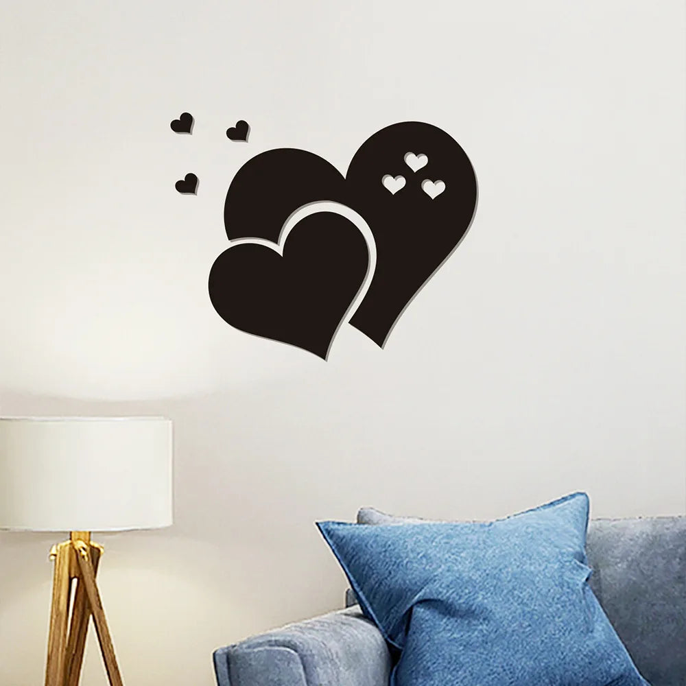 Acrylic Heart Wall Stickers – Self-Adhesive LOVE Decals for Wedding & Home Decor