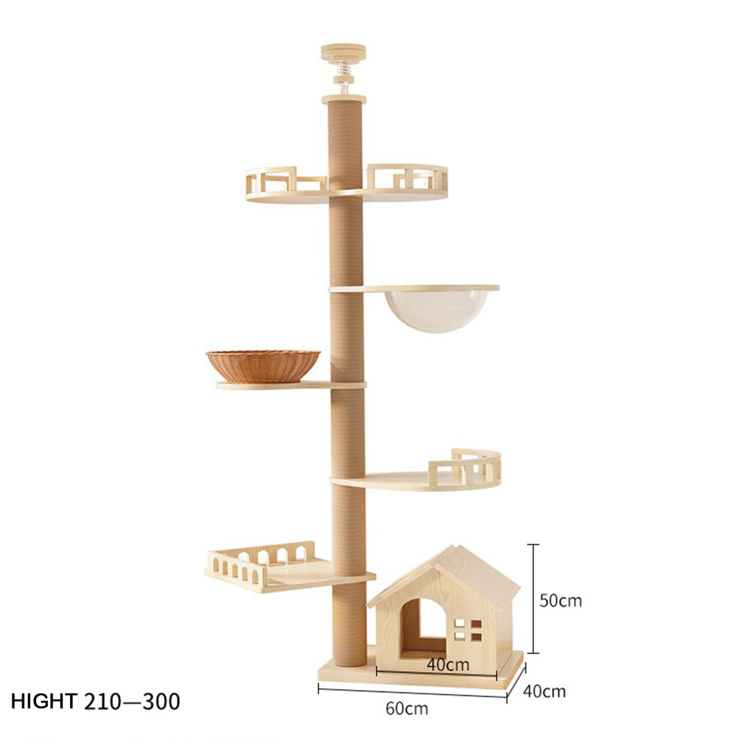 YXT Cat Tree – Floor-to-Ceiling Tower with Nest & Perch
