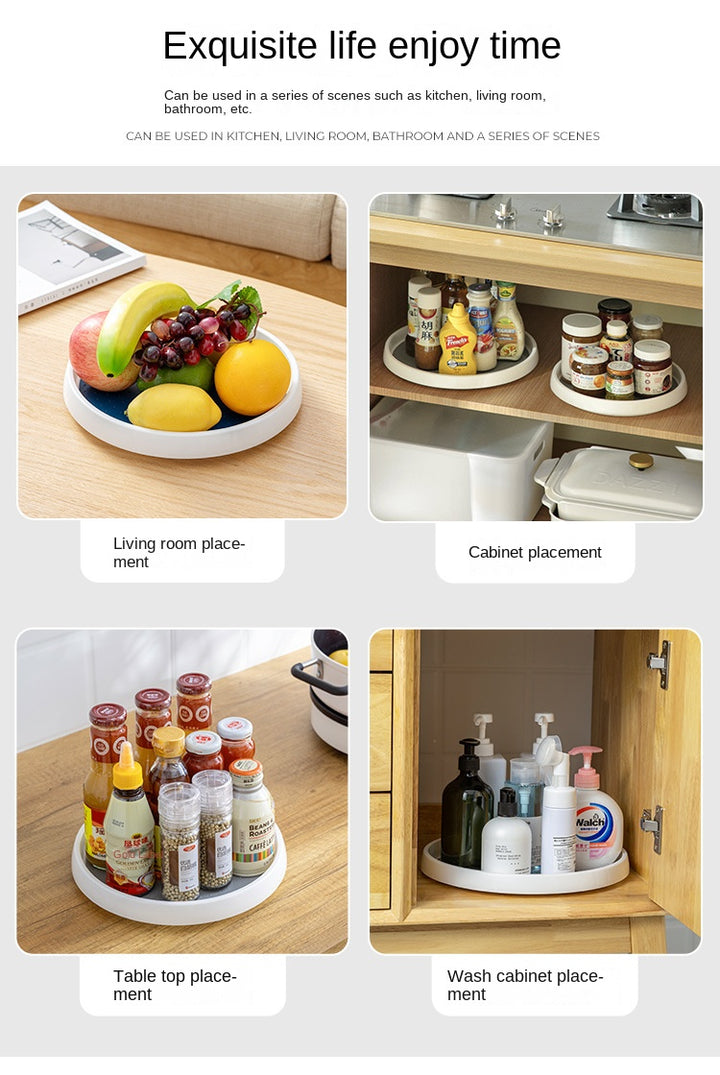 360° Rotating Spice Rack – Anti-Slip Round Organizer for Kitchen & Cabinet (1/4Pcs)