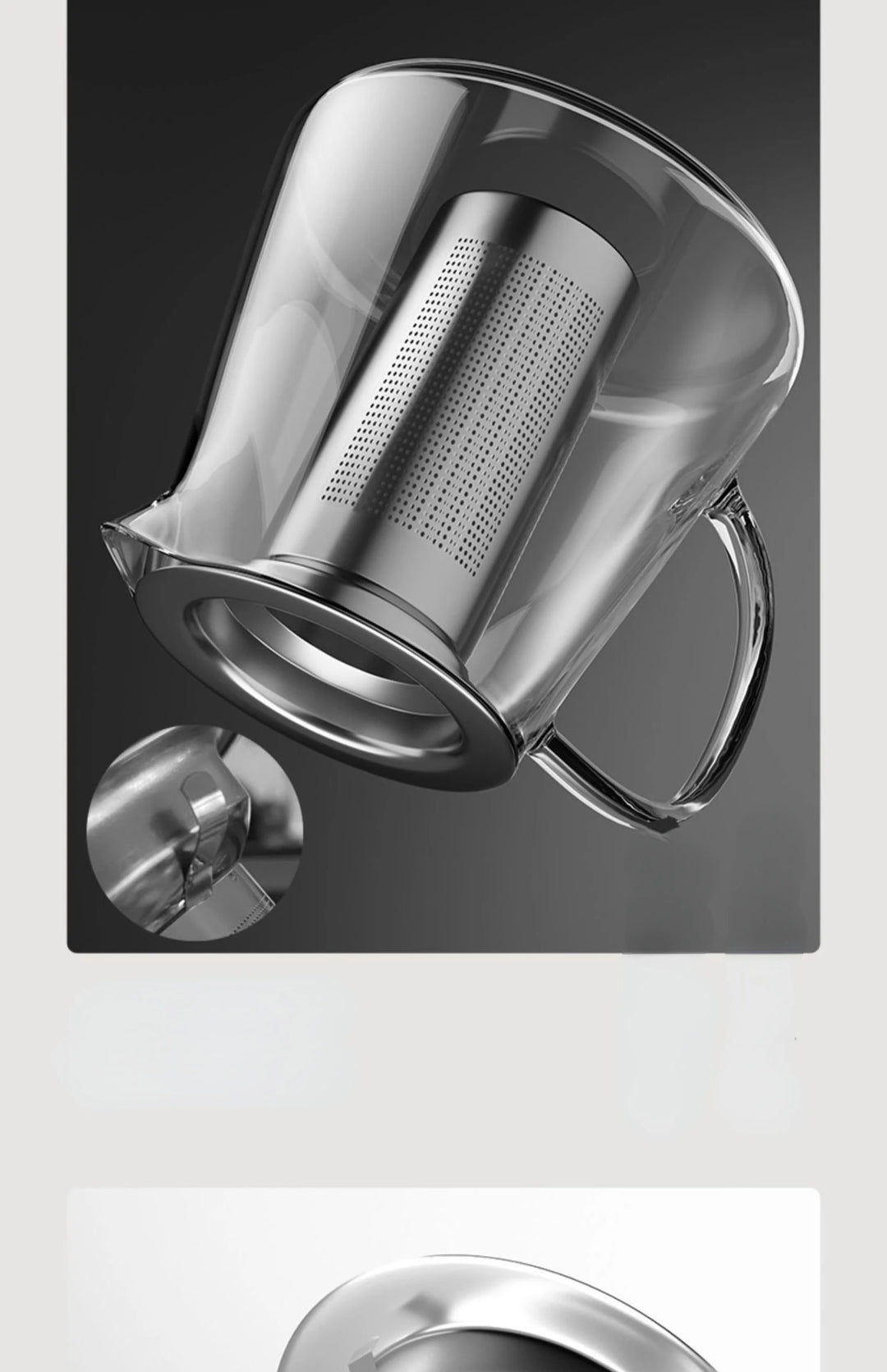 Heat Resistant Glass Teapot 401-500ml with Stainless Steel Tea Strainer Infuser Kung Fu Tea Set for Puer Oolong Flower Kettle