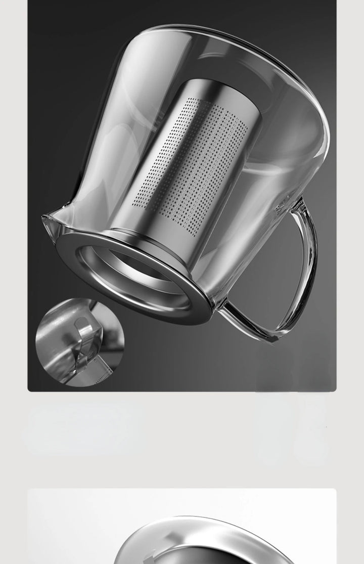 Heat Resistant Glass Teapot 401-500ml with Stainless Steel Tea Strainer Infuser Kung Fu Tea Set for Puer Oolong Flower Kettle