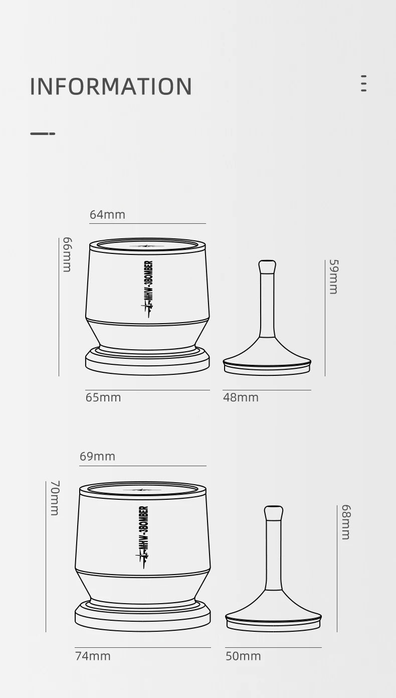 MHW-3BOMBER Espresso Dosing Cup with Stirrer