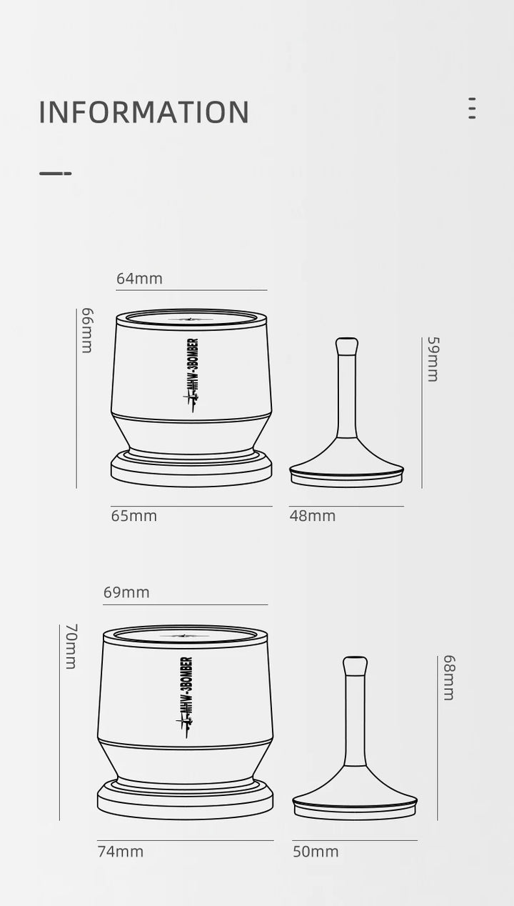 MHW-3BOMBER Espresso Dosing Cup with Stirrer