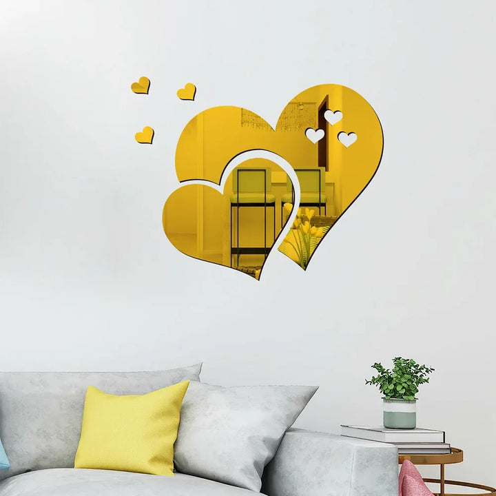 Acrylic Heart Wall Stickers – Self-Adhesive LOVE Decals for Wedding & Home Decor