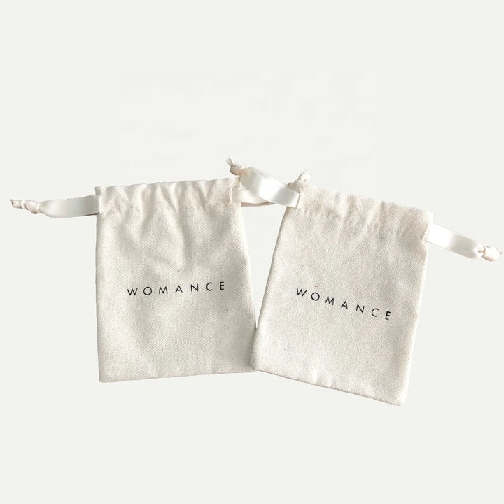 Custom Canvas Drawstring Bag – Organic Cotton Pouch for Jewelry & Gifts