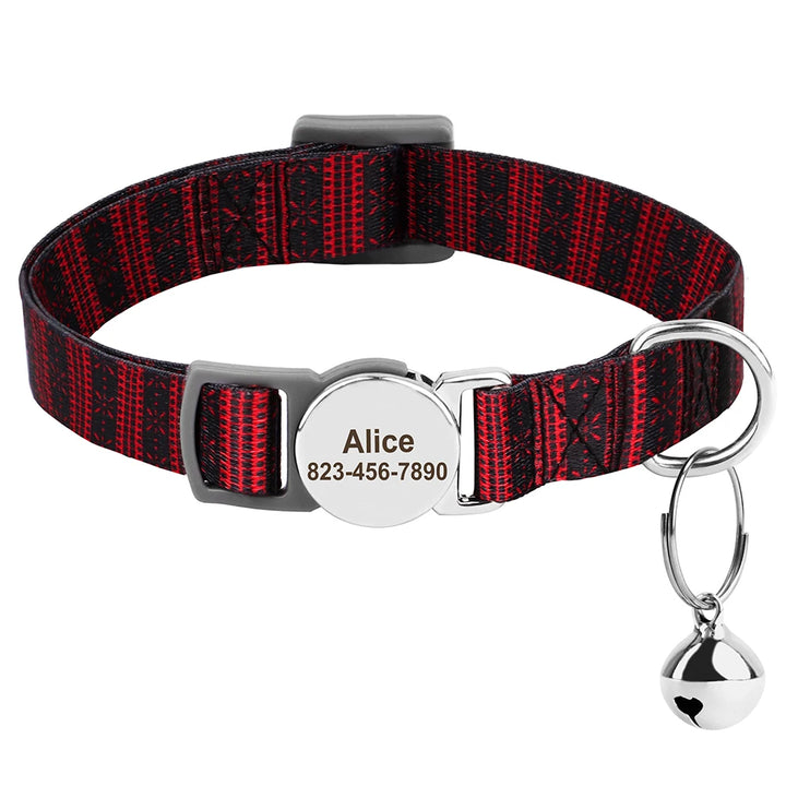 Personalized Cat Collar – Adjustable with Bell & Engraved ID Tag