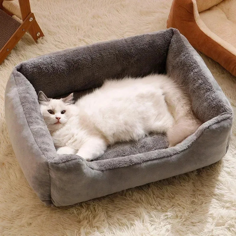 Cozy Pet Bed – Cushioned Basket for Cats & Small Dogs