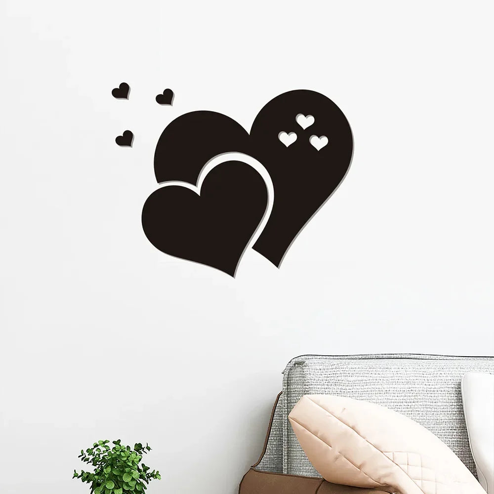 Acrylic Heart Wall Stickers – Self-Adhesive LOVE Decals for Wedding & Home Decor