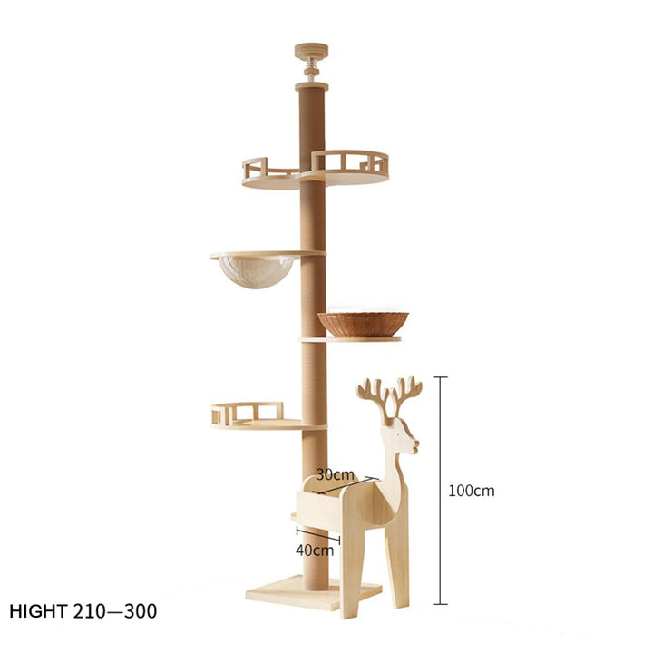 YXT Cat Tree – Floor-to-Ceiling Tower with Nest & Perch