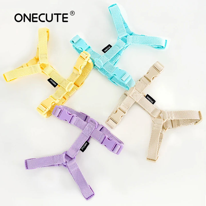 Adjustable Pet Harness Set – Reflective Macaron Style for Small Dogs & Cats