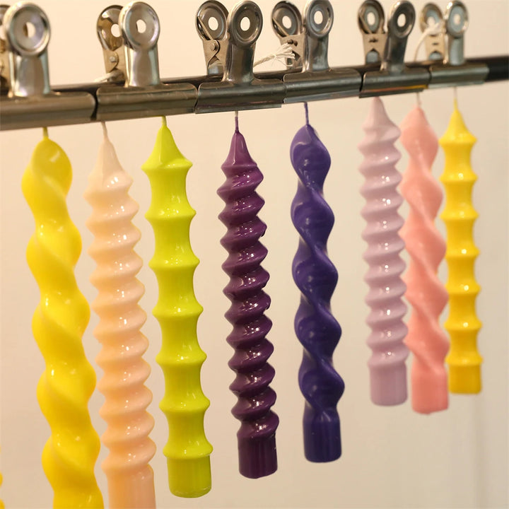 Twisted Spiral Taper Candle Mold Silicone Non-Stick Flexible DIY Aromatic Handmade Candle Making Supplies Room Decor