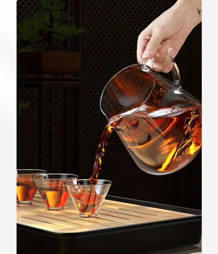 Heat Resistant Glass Teapot 401-500ml with Stainless Steel Tea Strainer Infuser Kung Fu Tea Set for Puer Oolong Flower Kettle