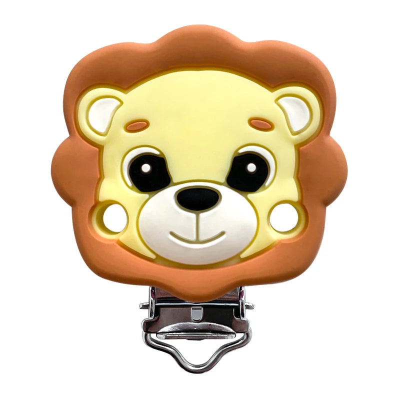 Lion Baby Teether Set – 1/3/10pcs Silicone Beads & Pacifier Chain