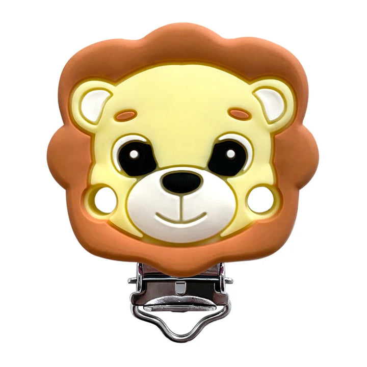 Lion Baby Teether Set – 1/3/10pcs Silicone Beads & Pacifier Chain