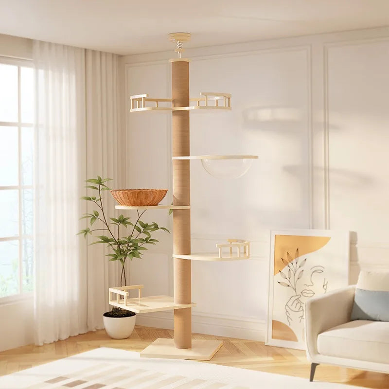 YXT Cat Tree – Floor-to-Ceiling Tower with Nest & Perch