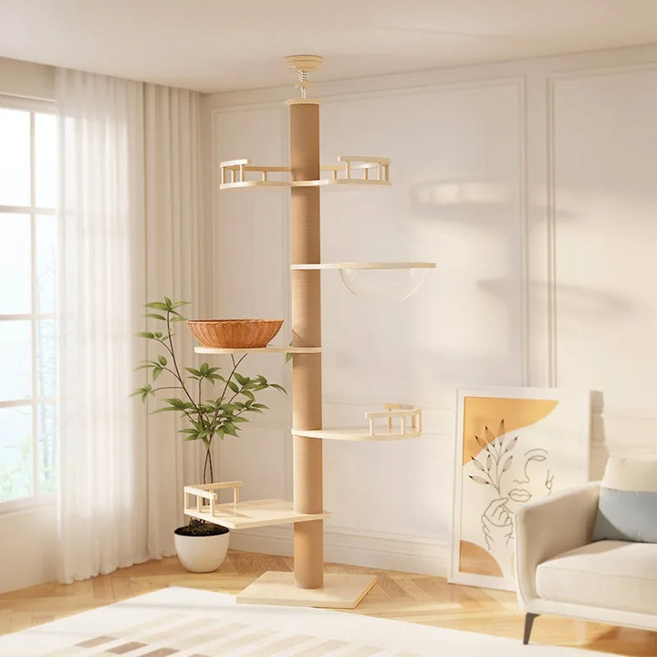 YXT Cat Tree – Floor-to-Ceiling Tower with Nest & Perch