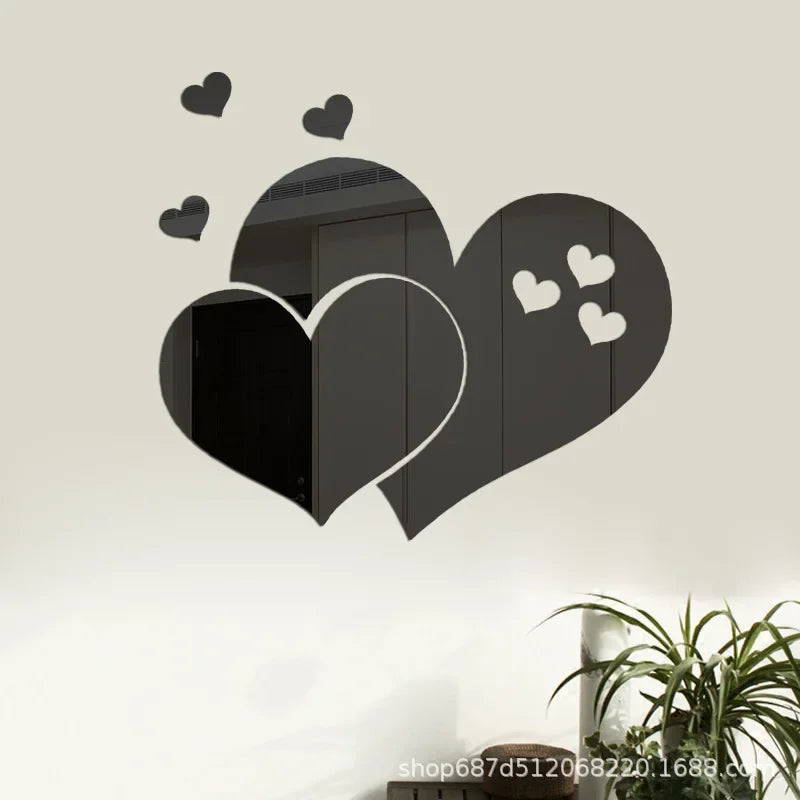 Acrylic Heart Wall Stickers – Self-Adhesive LOVE Decals for Wedding & Home Decor