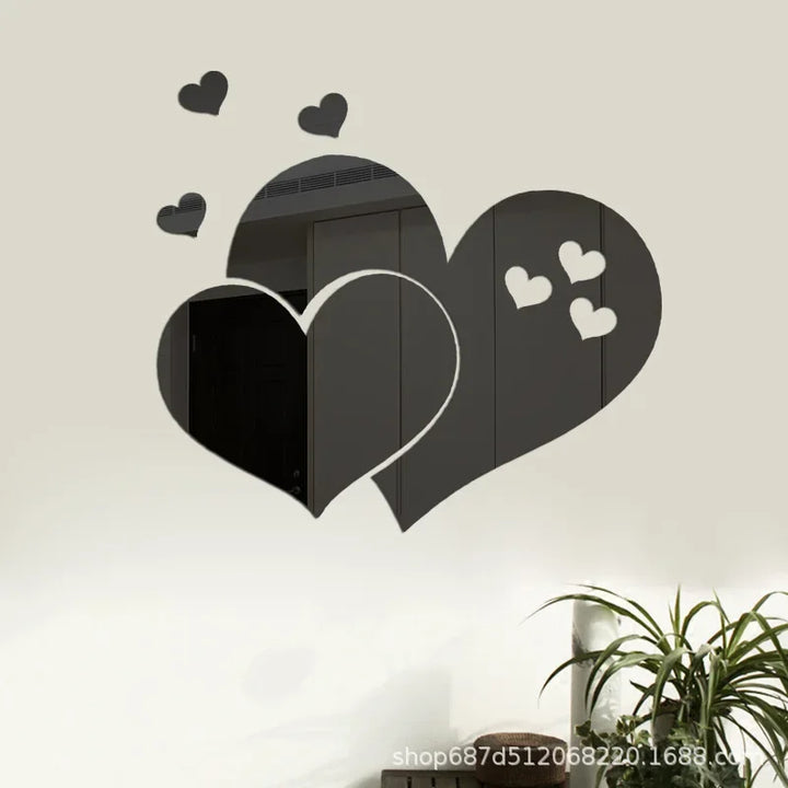 Acrylic Heart Wall Stickers – Self-Adhesive LOVE Decals for Wedding & Home Decor