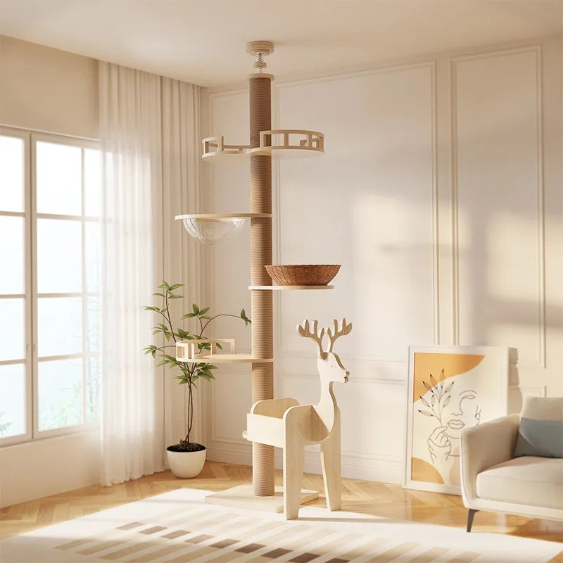 YXT Cat Tree – Floor-to-Ceiling Tower with Nest & Perch