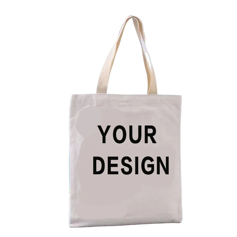 Custom Printed Logo Canvas Tote Bag Thickened 3D Linen Shopping Bag Eco-Friendly Wholesale Customizable Handbag