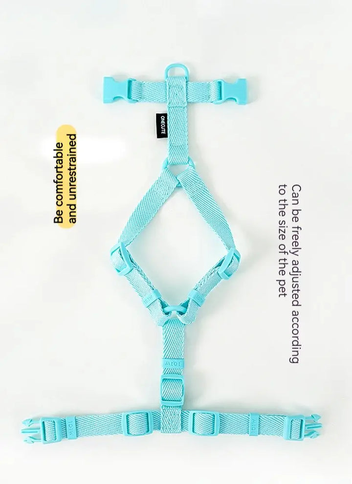 Adjustable Pet Harness Set – Reflective Macaron Style for Small Dogs & Cats