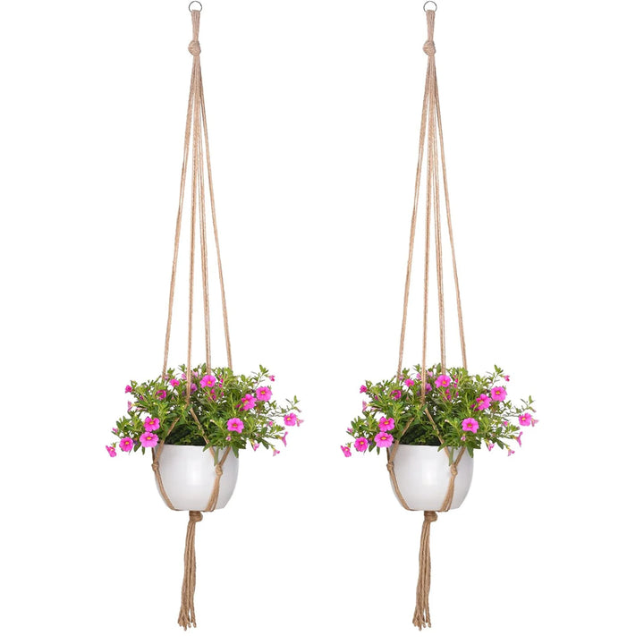 Hand-Woven Cotton Rope Plant Hanger – Indoor & Outdoor Boho Wall Decor