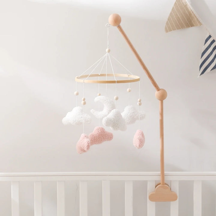 Cartoon Bear Crib Mobile – Soft Felt Music Bell for Newborns