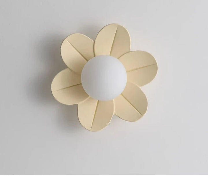 Petal Flower Wall Lamps for Children's Room Princess Bedroom Girl's Bedside Light Romantic LED Glass Flower Design Nursery Lighting