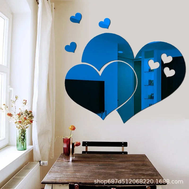 Acrylic Heart Wall Stickers – Self-Adhesive LOVE Decals for Wedding & Home Decor