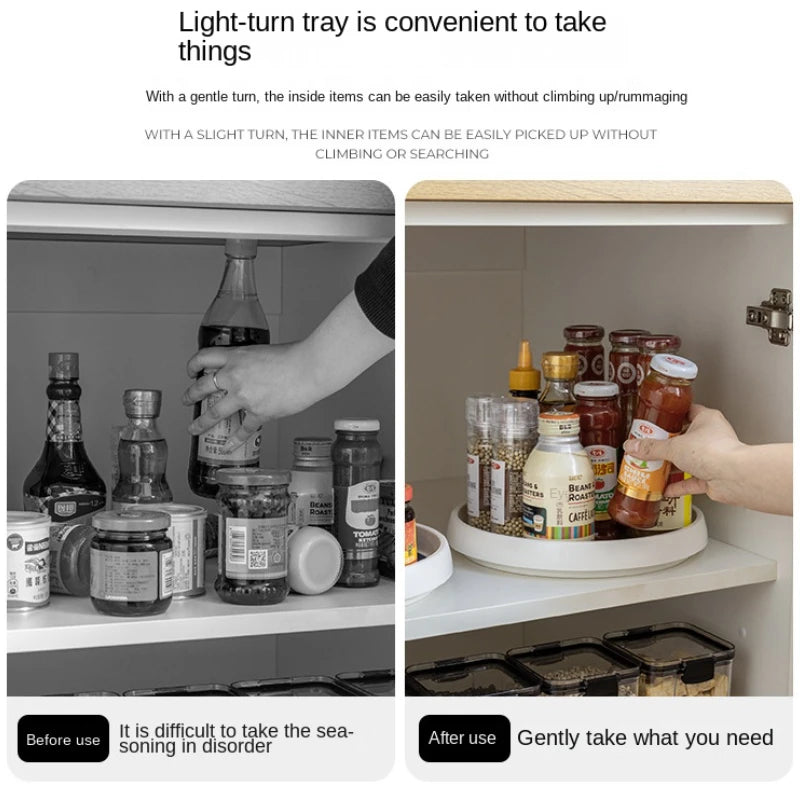 360° Rotating Spice Rack – Anti-Slip Round Organizer for Kitchen & Cabinet (1/4Pcs)