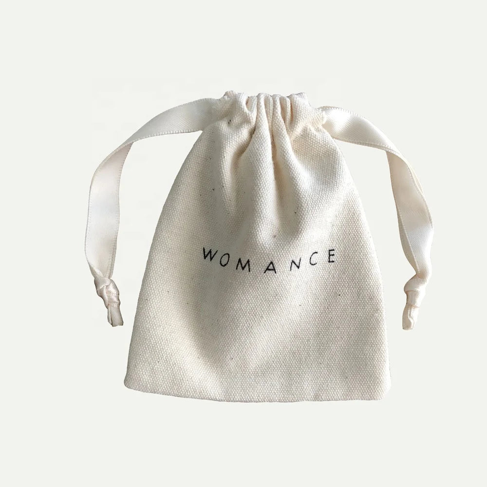 Custom Canvas Drawstring Bag – Organic Cotton Pouch for Jewelry & Gifts
