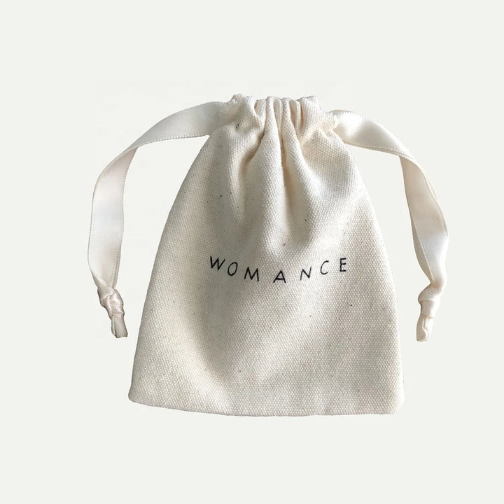 Custom Canvas Drawstring Bag – Organic Cotton Pouch for Jewelry & Gifts