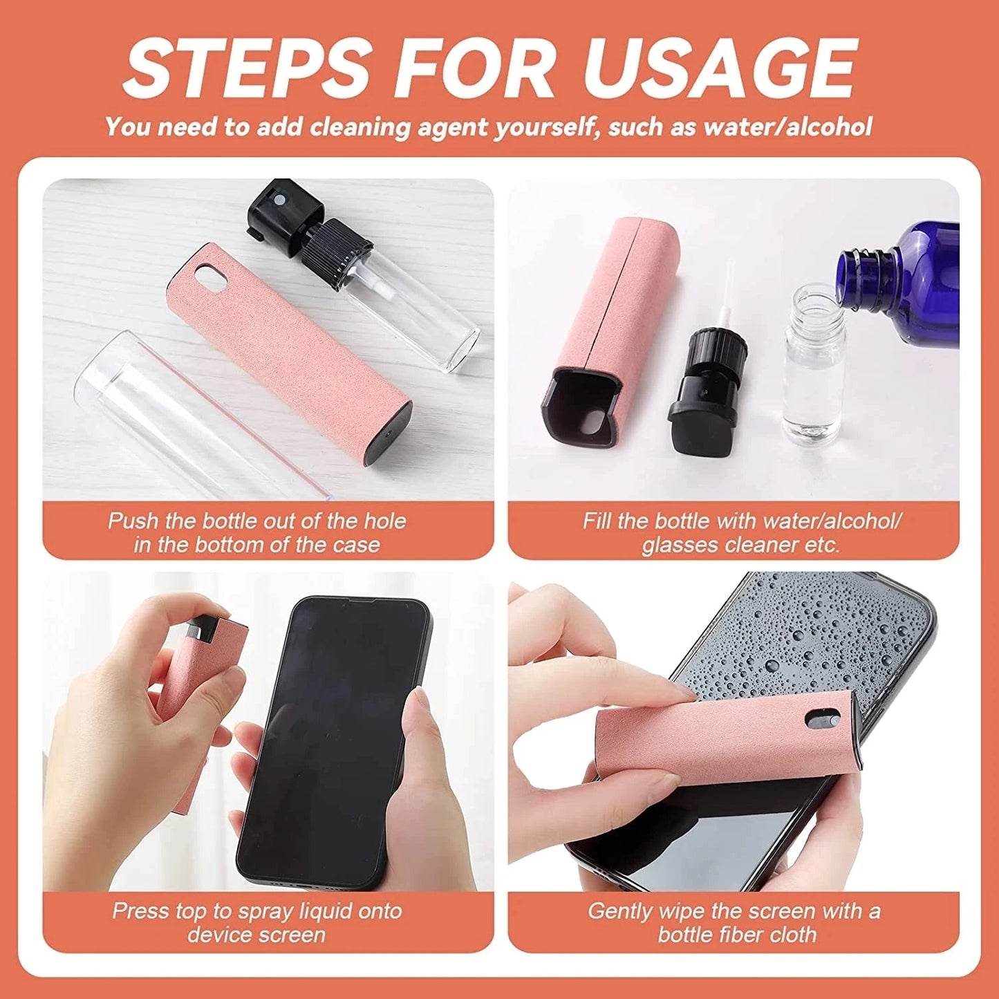 2-in-1 Screen Cleaner Spray – Mobile & Computer Screen Dust Remover